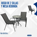 JUEGO DE 2 SILLAS+MESA REDONDA 60CM