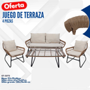 JUEGO DE SOFA 4 PIEZAS RATTAN