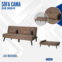 SOFA CAMA CHOCOLATE CON  PATAS NEGRAS