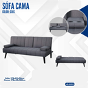 SOFA CAMA GRIS CON  PATAS NEGRAS