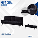 SOFA CAMA NEGRO CON  PATAS NEGRAS