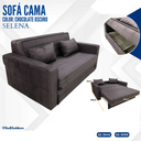 SOFA CAMA CHOCOLATE OSCURO SELENA