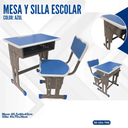 MESA Y SILLA ESCOLAR AZUL