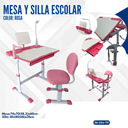 MESA Y SILLA ESCOLAR ROSA