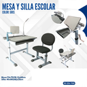 MESA Y SILLA ESCOLAR  GRIS