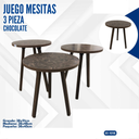 JUEGO DE MESITAS 3 PIEZAS CHOCOLATE CON NUEZ