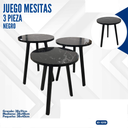 JUEGO DE MESITAS 3 PIEZAS NEGRO