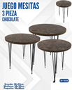 JUEGO DE MESITAS 3 PIEZAS CHOCOLATE CON NUEZ