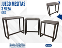 JUEGO DE MESITAS 3 PIEZAS GRIS