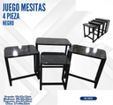 JUEGO DE MESITAS 4 PIEZA NEGRO