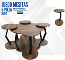 JUEGO DE MESITAS 5 PIEZAS NUEZ