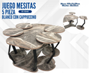 JUEGO DE MESITAS 5 PIEZA BLANCO/CAPPUCCINO