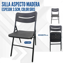 SILLA ASPECTO MADERA GRIS  ESP 3.5CM 45X48X78 cm