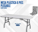 MESA 6' PLEGABLE DE PLASTICO BLANCO ESP 3.5CM 180x70x72 NZK-180S