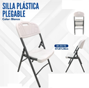 SILLA PLASTICA PLEGABLE BLANCO