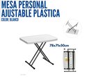 MESA PERSONAL DE PLASTICO BLANCO