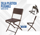 SILLA PLASTICA PLEGABLE RATTAN CHOCOLATE