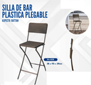 SILLA DE BAR PLASTICA PLEGABLE RATTAN CHOCOLATE