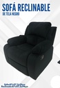 Sofa Reclinable de Tela Negro