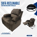 Sofa Reclinable Giratorio Mecedora de Tela Chocolate