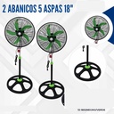 VENTILADOR 5 ASPAS 18" NEGRO/VERDE