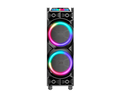 BOCINA 12”x2 REC/FM/USB/TF/BT/AUX/ MIC/TWS C/RUEDAS