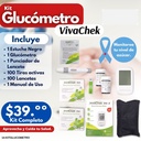 KIT GLUCOMETROS VIVACHECK + 100 TIRAS + 100 LANCETAS