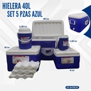 HIELERA AZUL SET 5 PZAS 60L