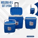 HIELERA AZUL SET 3 PIEZAS