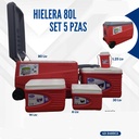 HIELERA ROJA SET 5 PIEZAS 80L