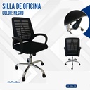 SILLA DE OFICINA NEGRO 61*50*95H- CM