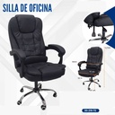 SILLA DE OFICINA NEGRO CUERO 64x121x49 CM