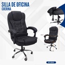 SILLA DE OFICINA NEGRA DE CUERO