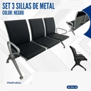 SET 3 SILLAS NEGRA DE METAL