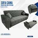 SOFA CAMA MELISA GRIS CON PLATEADO