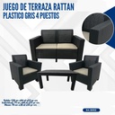 JUEGO DE TERRAZA AKSU RATTAN PLASTICO GRIS 2+1+1+S