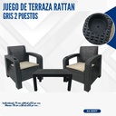 JUEGO DE TERRAZA OLIMPOS RATTAN GRIS 1+1+S